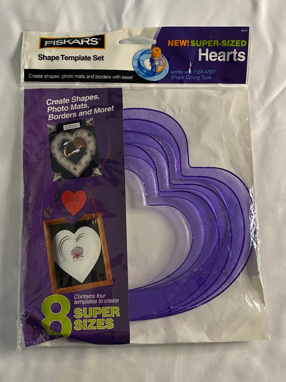 Fiskars Super-Sized Hearts Shape Template Set 4pc 8 Sizes